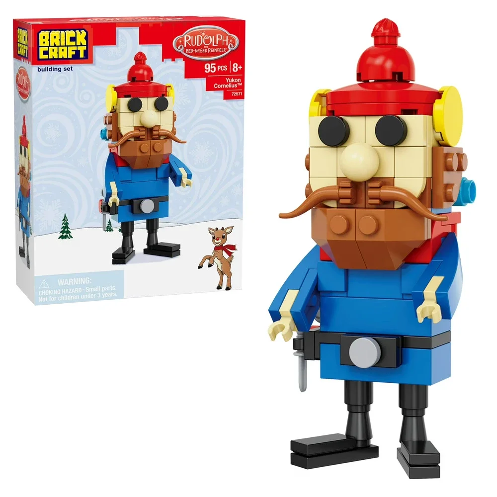 Lot of 2 Brickcraft Rudolph The Elf Decoration and Yukon Cornelius New with Tag